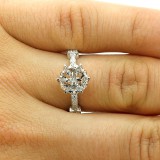 0.29 CTS VINTAGE DIAMOND ENGAGEMENT RING SET IN 18K WHITE GOLD